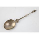 Antique / vintage .800 continental silver ornate serving spoon w/ cherub XRF tested for purity