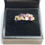 9ct Gold stone set dress ring weight 3.4, as shown condition