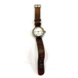 Vintage gents stamped 925 sterling silver cased trench style wristwatch hand-wind working with