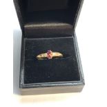 Vintage 18ct diamond and ruby ring weight 2.2g, as shown condition