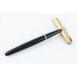 Vintage Parker 51 Black Fountain pen w/ rolled gold cap Item is in vintage condition Signs of