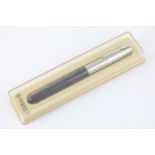 Vintage Parker 51 Black fountain pen w/ Brushed Steel Cap Dip Tested & writing Item is in vintage