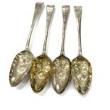 Selection 4 Georgian silver hallmarked dessert spoons, approximate total weight 270g