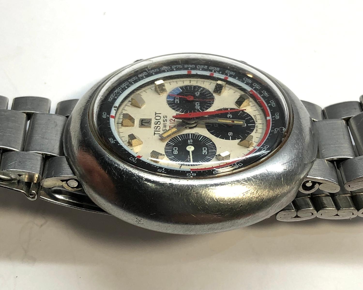 Vintage Tissot Chronograph T12 the watch is in working order it winds and ticks buttons are in - Image 4 of 7