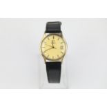 Vintage Gents OMEGA 9ct Gold Cased wristwatch Automatic sparesand repairs w/ gold tone dial, Omega