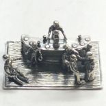Vintage dutch silver miniature drinking at a bar measure approx 5.4cm wide dutch silver hallmarks,