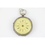 Vintage Gents Hallmarked .925 STERLING SILVER Fusee Centre Seconds Chronograph POCKET WATCH Key-Wind