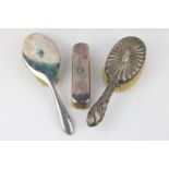 Vintage Hallmarked .925 sterling silver ladies vanity Brushes Inc Turquoise Detail Etc In vintage