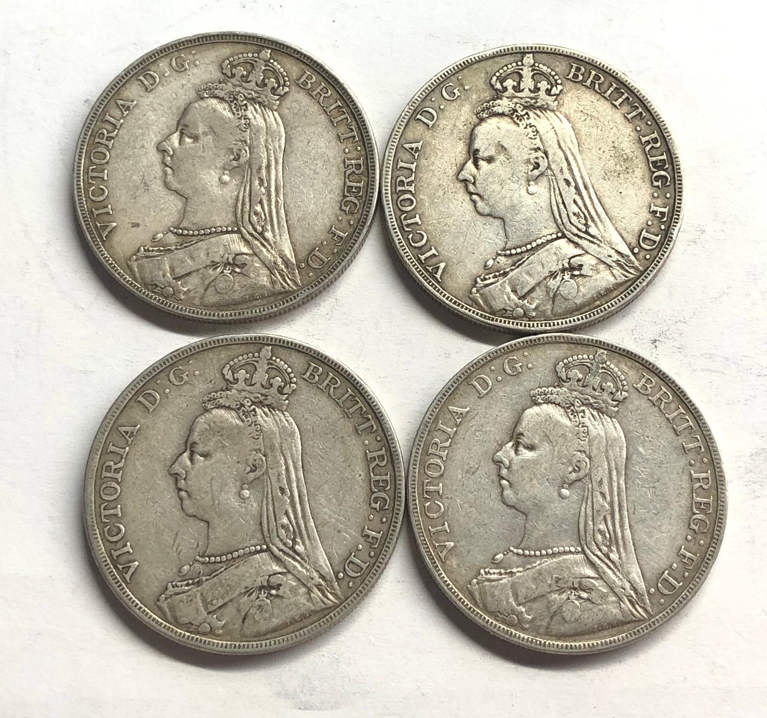 4 victorian silver crowns, as shown grade - Image 2 of 2