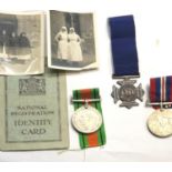 WW2 Nursing medal photo and id card relating to nurse Lillian Snowdon born in 1900 in Hartlepool and