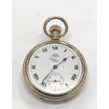 Waltham U.S.A rolled gold pocket watch winds and ticks but no warranty given case in good condition