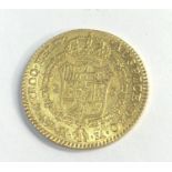 Spanish 1801 carol 111 gold 2 escudos coin 6.8 g please see images for grade and condition