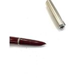 Vintage Parker 51 burgundy fountain pen w/ brushed steel cap Item is in vintage condition, signs