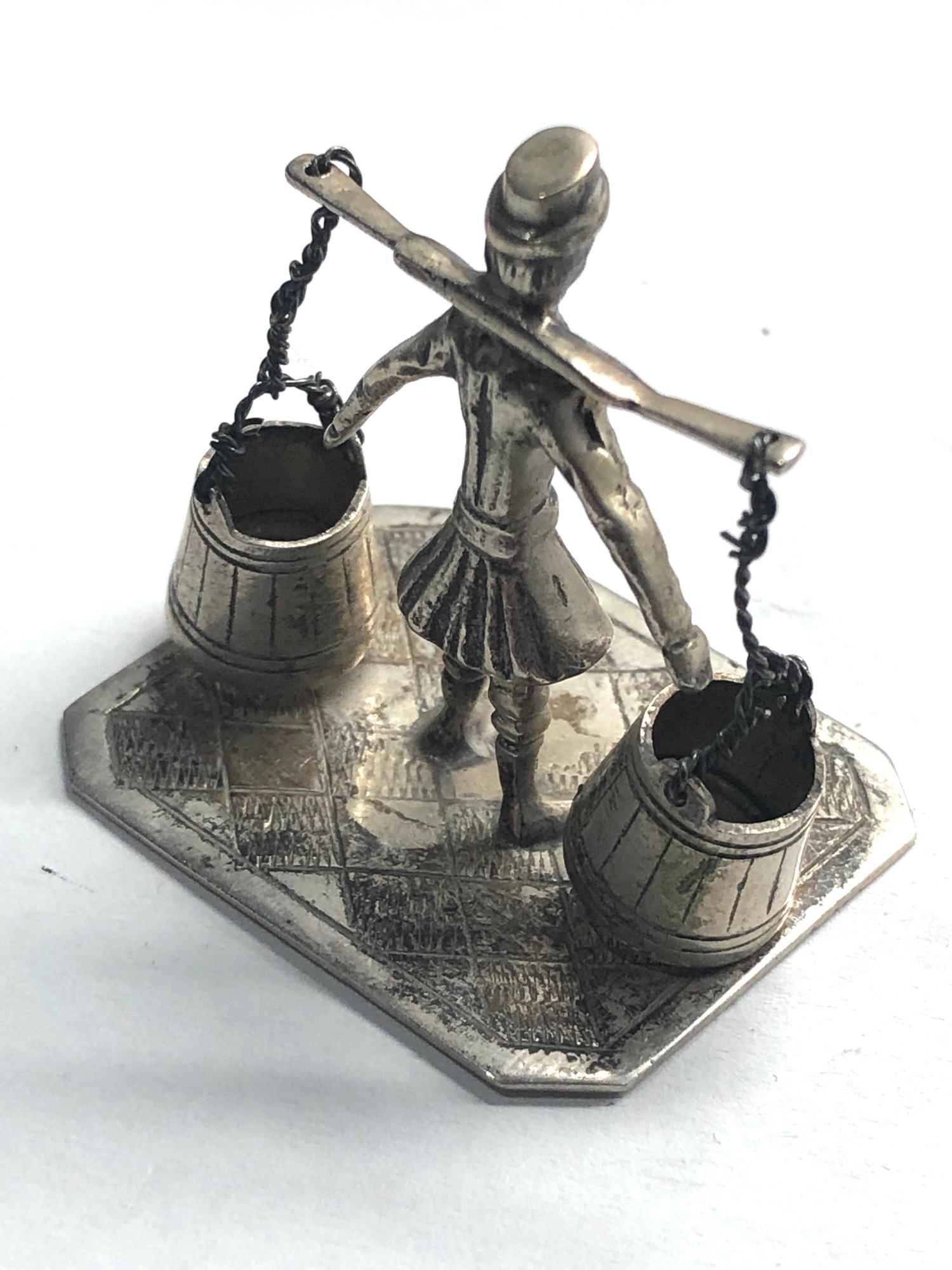 Dutch silver miniature girl carring milk churns dutch sword silver hallmarks good condition - Image 2 of 2