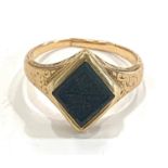 Antique hard stone seal dress ring, worn and split total approximate weight: 3.4g