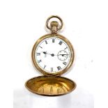 Vintage gents Waltham full hunter rolled gold pocket watch hand-wind spares and repairs w/ Waltham