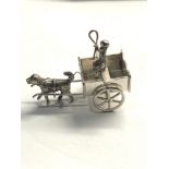 Dutch silver miniature dog pulling cart dutch sword silver hallmarks good condition