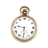 Vintage gents rolled gold open faced pocket watch hand-wind spares and repairs 15 jewels code on