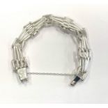 Vintage silver ladies gate bracelet, total weight approximately 37.4g, has been. cleaned