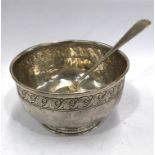 Liberty silver bowl and spoon, Birmingham 1916 weight 262g