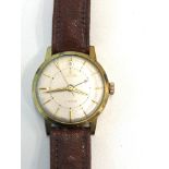 Vintage gents Lanco gold tone alarm wristwatch hand-wind working (No warranty given) w/ 17 jewels,