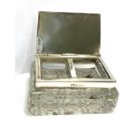 Very rare glass and silver double stamped box by Levi & Salaman