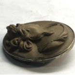 19th Century Victorian Lava Cameo Brooch measures approx 47mm by 39mm good antique condition metal