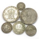 Selection silver foreign coins, please image for grade and condition