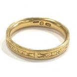 18th century high carat gold mourning ring, dated 1788, engraving to the band, hallmarks as shown,