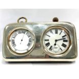 A cased double clock barometer London 1910 by Goldsmiths