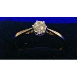 9ct Gold and Diamond ring, weight approx 1.4g, ring size between Q/ R