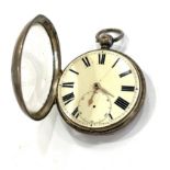 Antique gents hallmarked .925 sterling silver open faced fusee pocket watch Key-Wind spares and