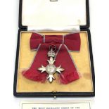 Vintage Original boxed ladies MBE medal and ribbon good original condition