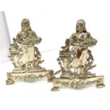 Pretty pair of menu holders with ladies, import marked London 1898