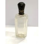Antique niello silver top scent perfume bottle in good original condition small sword silver