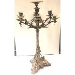 Large victorian impressive silver plated 6 branch candelabra centre piece