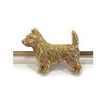 Vintage 9ct ladies brooch depicting a dog, total overall weight 3g