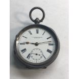 Antique J.Sidebotham Buxton silver open face pocket watch watch winds and ticks but stops no