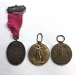 3 WW1 medals 2 victory medals named to 111747 PTE R.Scott r.a.m.c and to 36681 PTE S.M Beck Essex