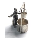Dutch silver miniature girl at water well dutch silver sword hallmarks good condition