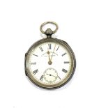 Vintage gents hallmarked .925 sterling silver opened faced pocket watch key-wind spares and