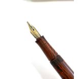 Vintage Mabie Todd swan self filler wood effect fountain pen w/ 14ct gold nib, boxed item is in