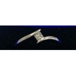 Platinum and Diamond ring, weight approx 2.4g, ring size between m/ n