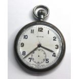 Military cyma pocket watch damage to dial missing second hand watch winds and ticks but no