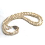 Large 9ct gold gem set clasp cultured pearl necklace clasp measures approx 24mm wide by11mm 2