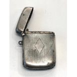Antique silver vesta case match striker Birmingham silver hallmarks please see images for condition