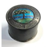 Rare arts and crafts silver and enamel sweet box lid with enamel insert around reads sweets to the