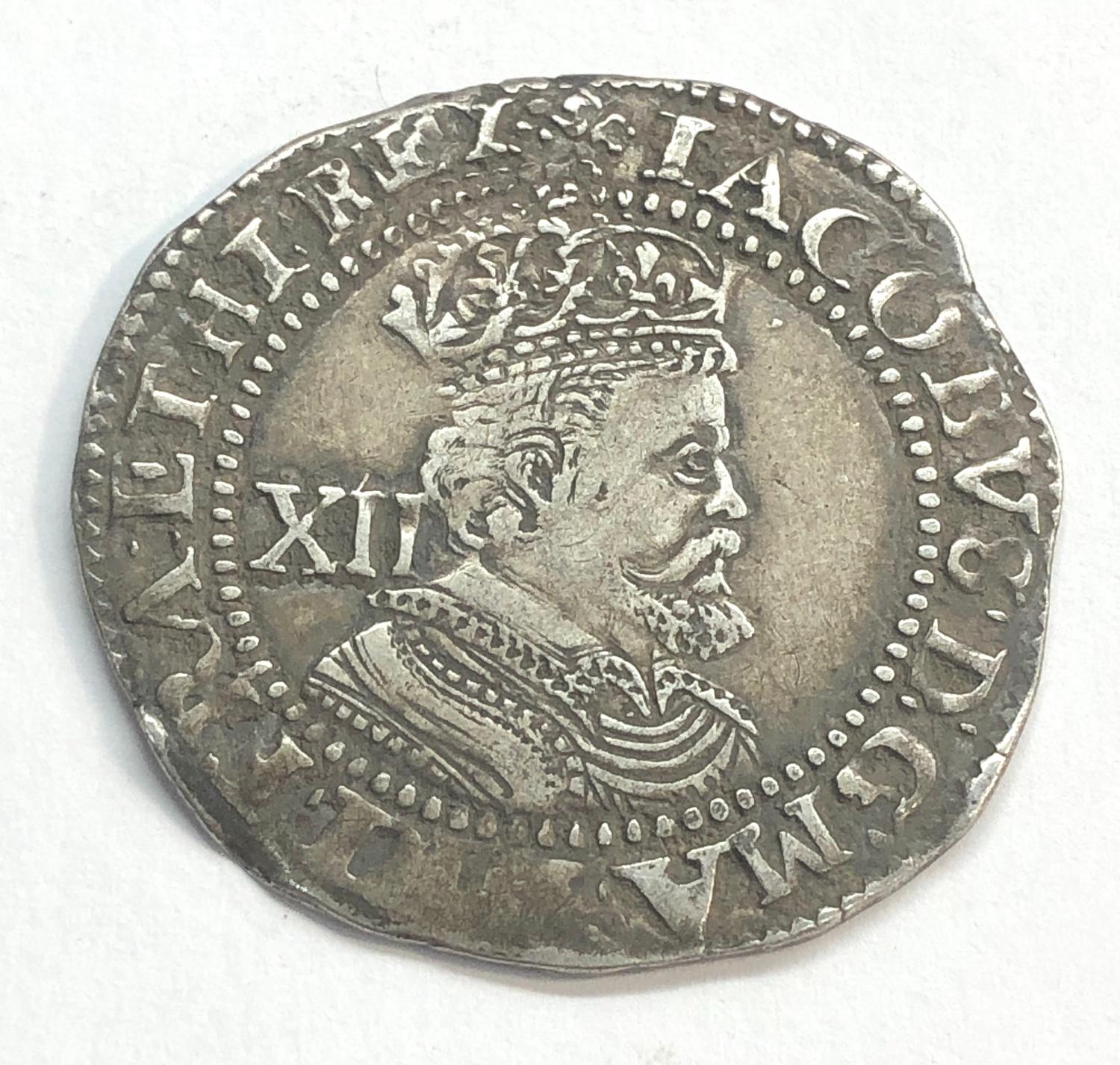 James 1st 1603-25 silver coin measures approx 31mm dia weight 6.0g please see images for grade and