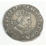 James 1st 1603-25 silver coin measures approx 31mm dia weight 6.0g please see images for grade and