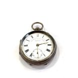 Vintage gents hallmarked .925 sterling silver open faced pocket watch key-wind working code on